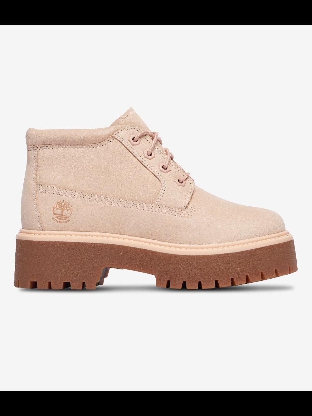 Timberland Women's Nellie Stonestreet Pink Nubuck Platform Sole Ankle Boot